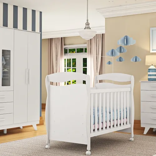 Berço Americano Júnior Mini Cama 3 em 1 Branco